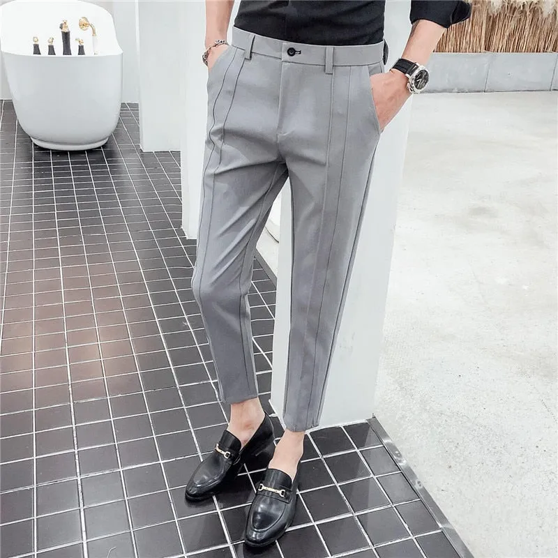 Advbridge New Fashion Boutique Stretch Suit Pants Men&#39;s Luxury Brand casual pants men&#39;s straight slim Slim pants men&#39;s trousers