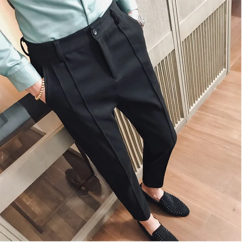 Advbridge New Fashion Boutique Stretch Suit Pants Men&#39;s Luxury Brand casual pants men&#39;s straight slim Slim pants men&#39;s trousers