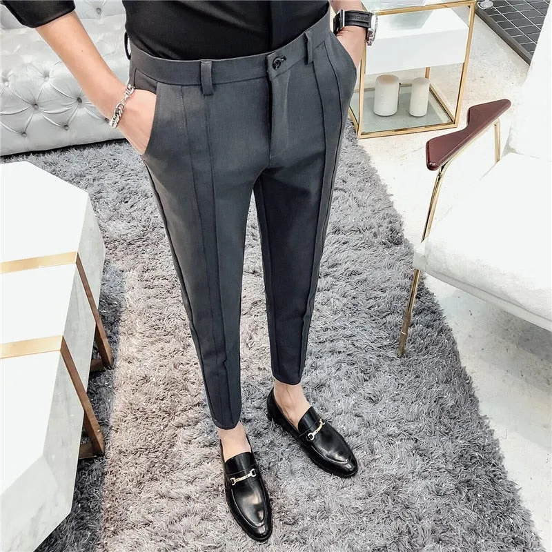 Advbridge New Fashion Boutique Stretch Suit Pants Men&#39;s Luxury Brand casual pants men&#39;s straight slim Slim pants men&#39;s trousers