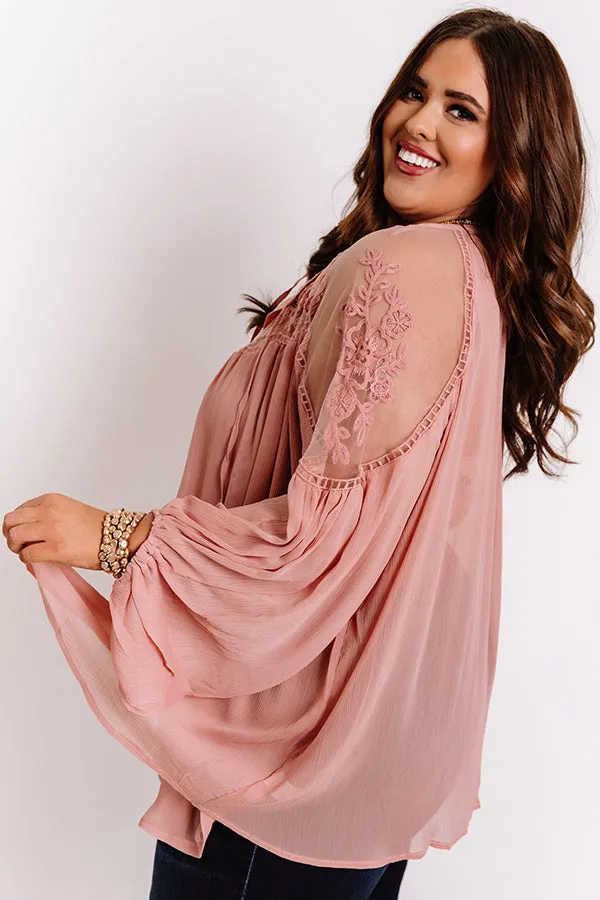 All Day Chic Lace Top in Blush Curves