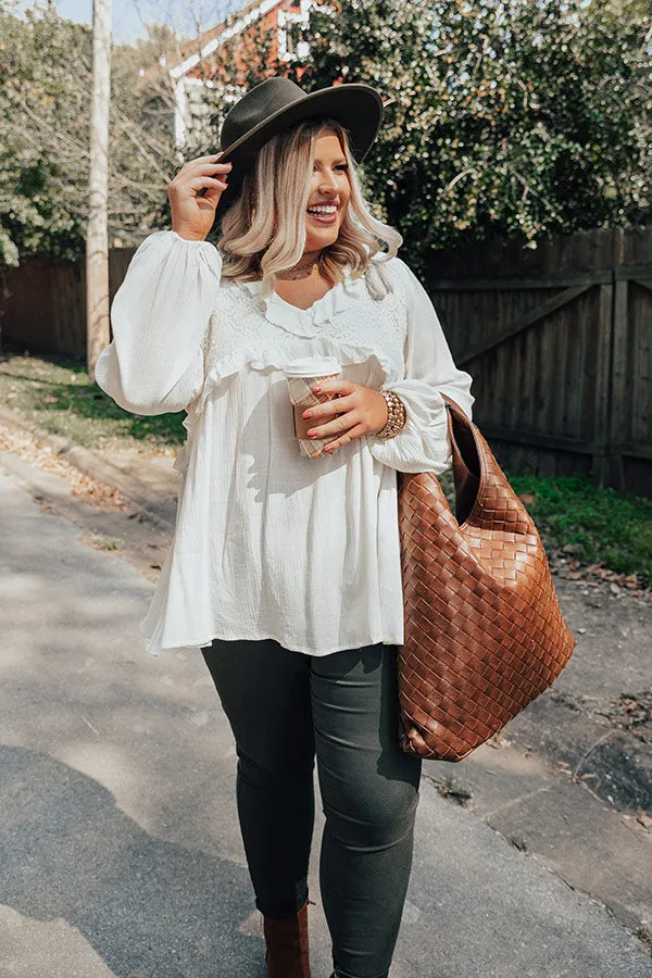 Already Enamored Babydoll Top in Ivory Curves