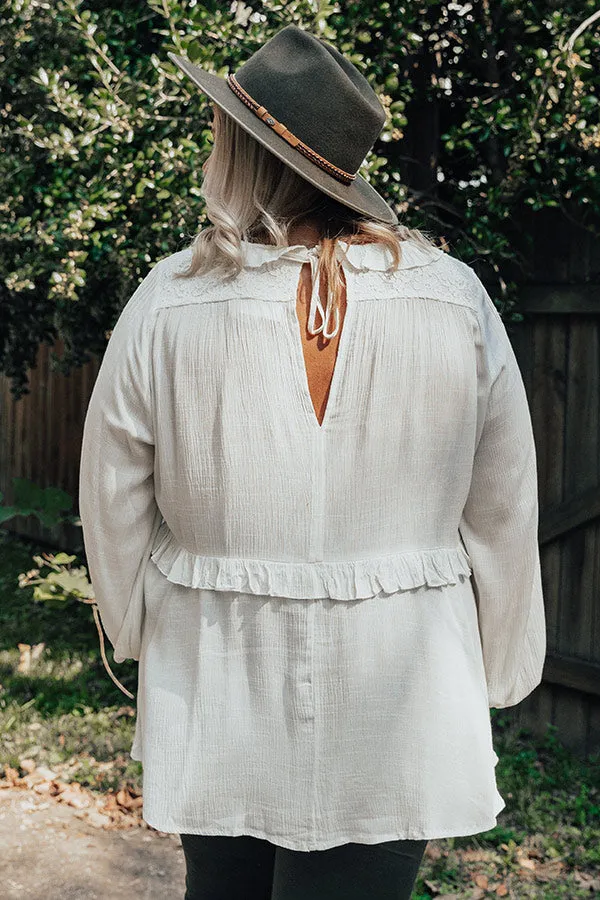 Already Enamored Babydoll Top in Ivory Curves