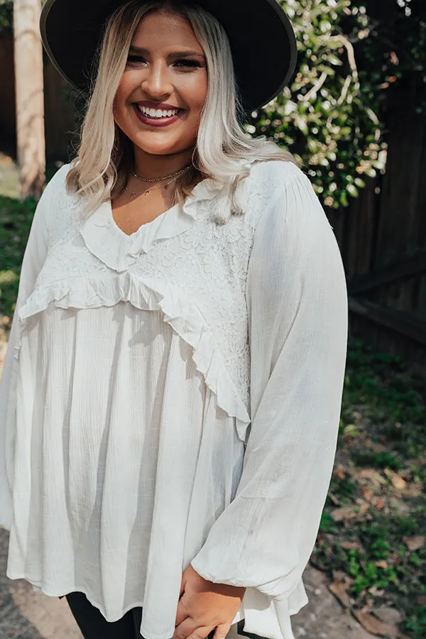 Already Enamored Babydoll Top in Ivory Curves