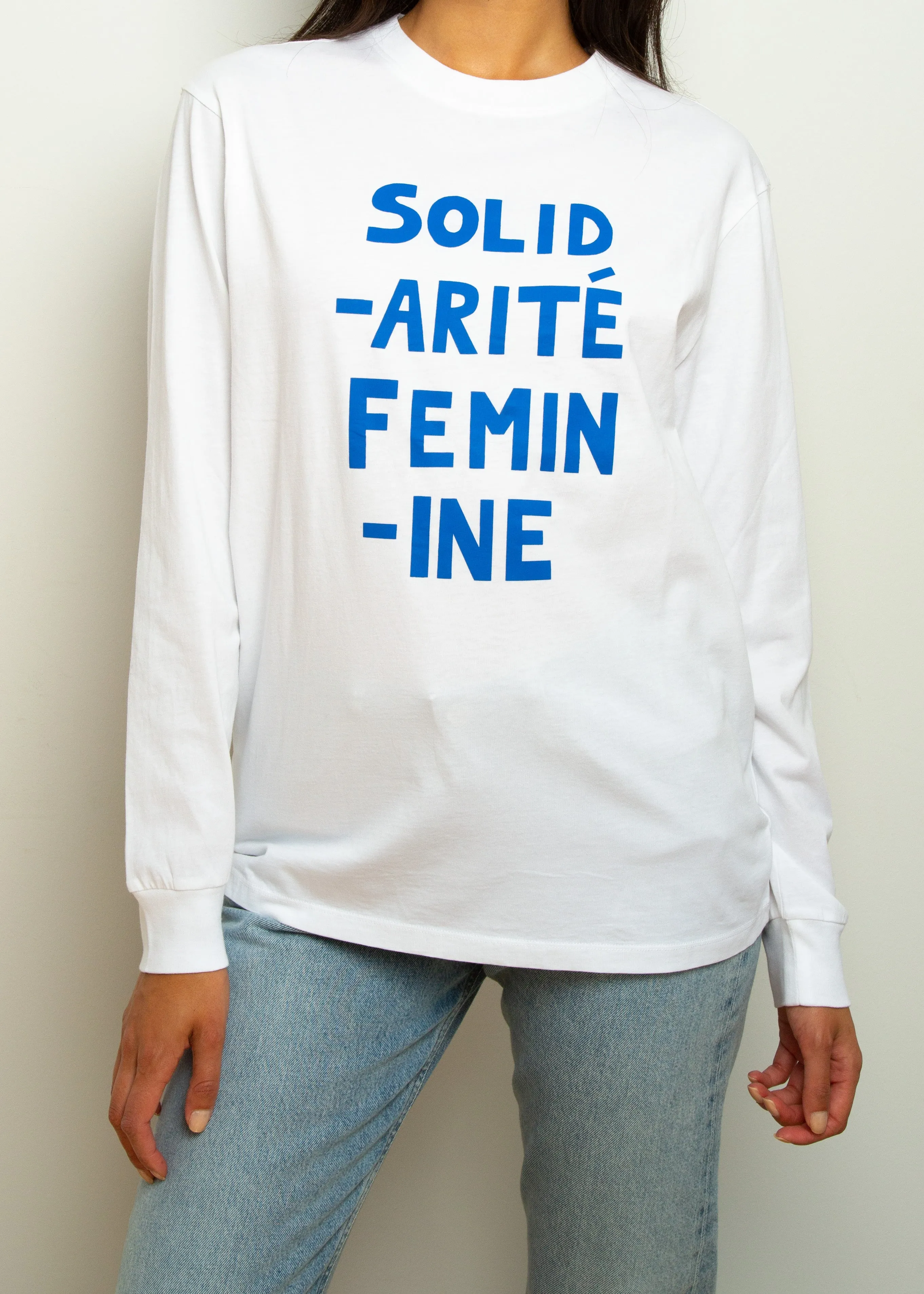 BF Solidaritie Feminine Top in White, Navy