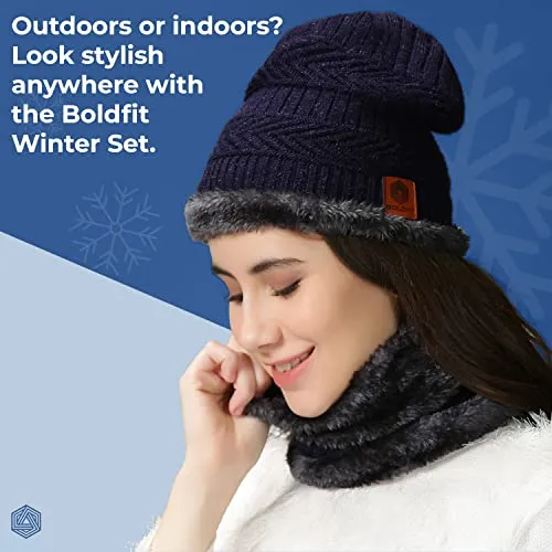 **Warm Winter Clothing Set for Men and Women: Beanie Cap, Woolen Gloves, Mufflers, and Neck Warmer**