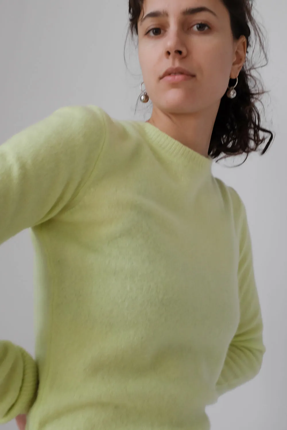 BOTTEGA VENETA PURE LIGHT CASHMERE LIME KNIT