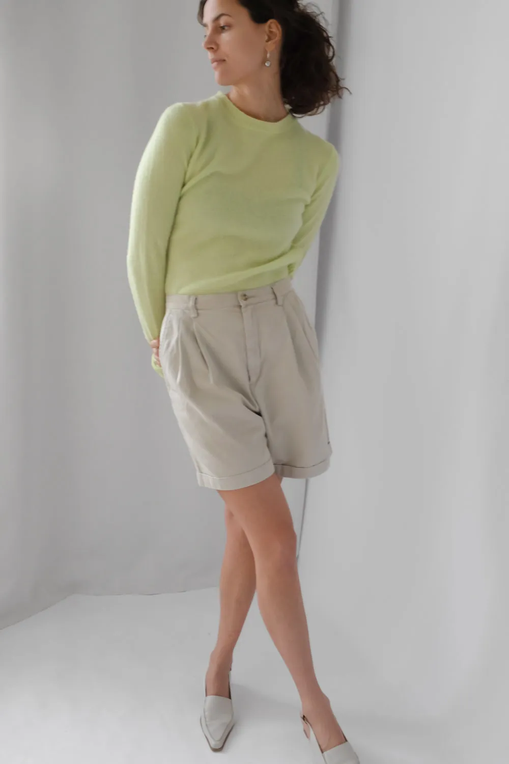 BOTTEGA VENETA PURE LIGHT CASHMERE LIME KNIT