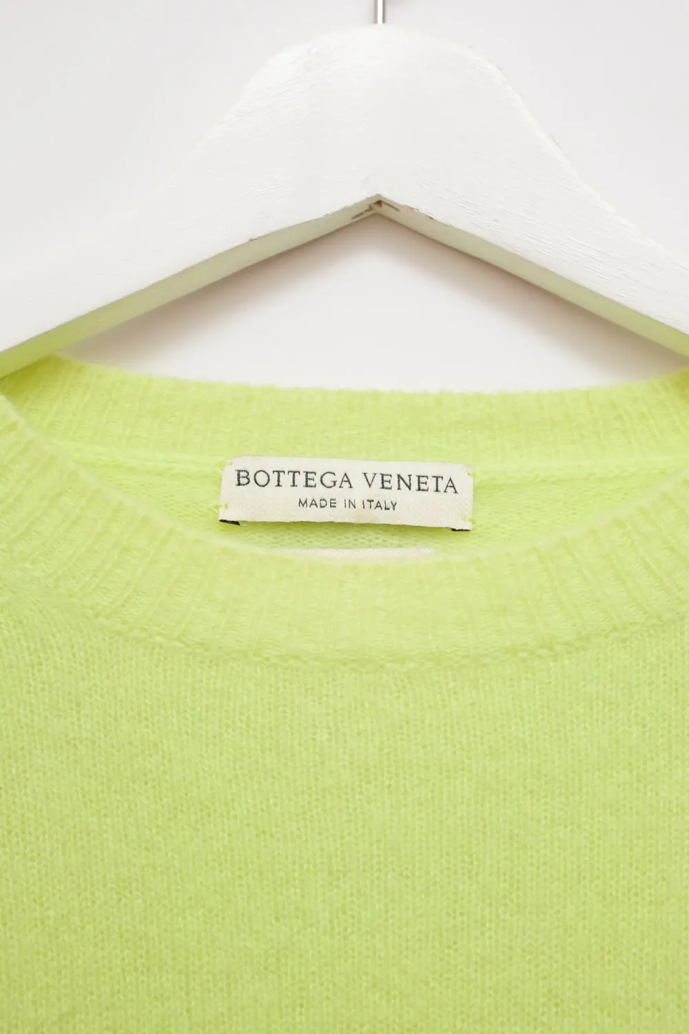 BOTTEGA VENETA PURE LIGHT CASHMERE LIME KNIT