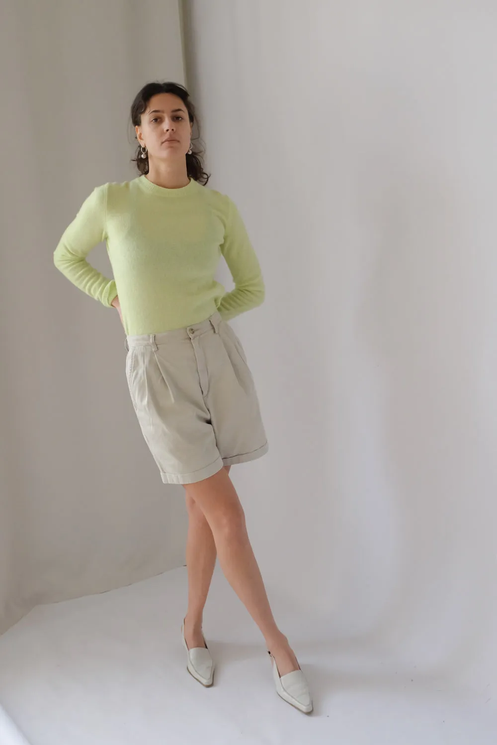 BOTTEGA VENETA PURE LIGHT CASHMERE LIME KNIT