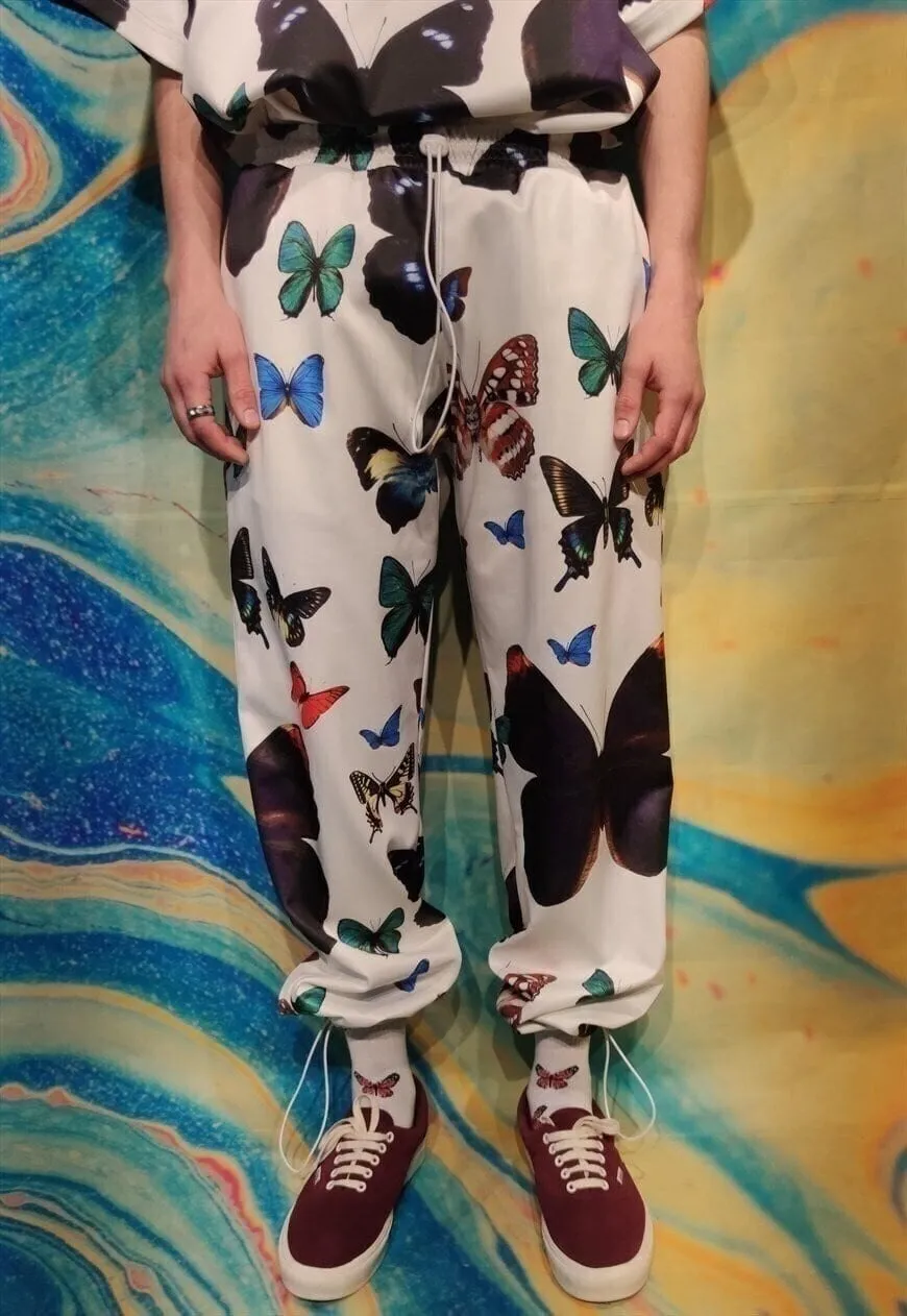 Butterfly beam joggers handmade cartoon y2k emoji overalls