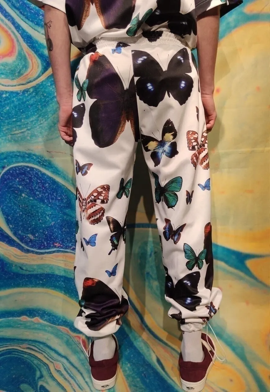 Butterfly beam joggers handmade cartoon y2k emoji overalls