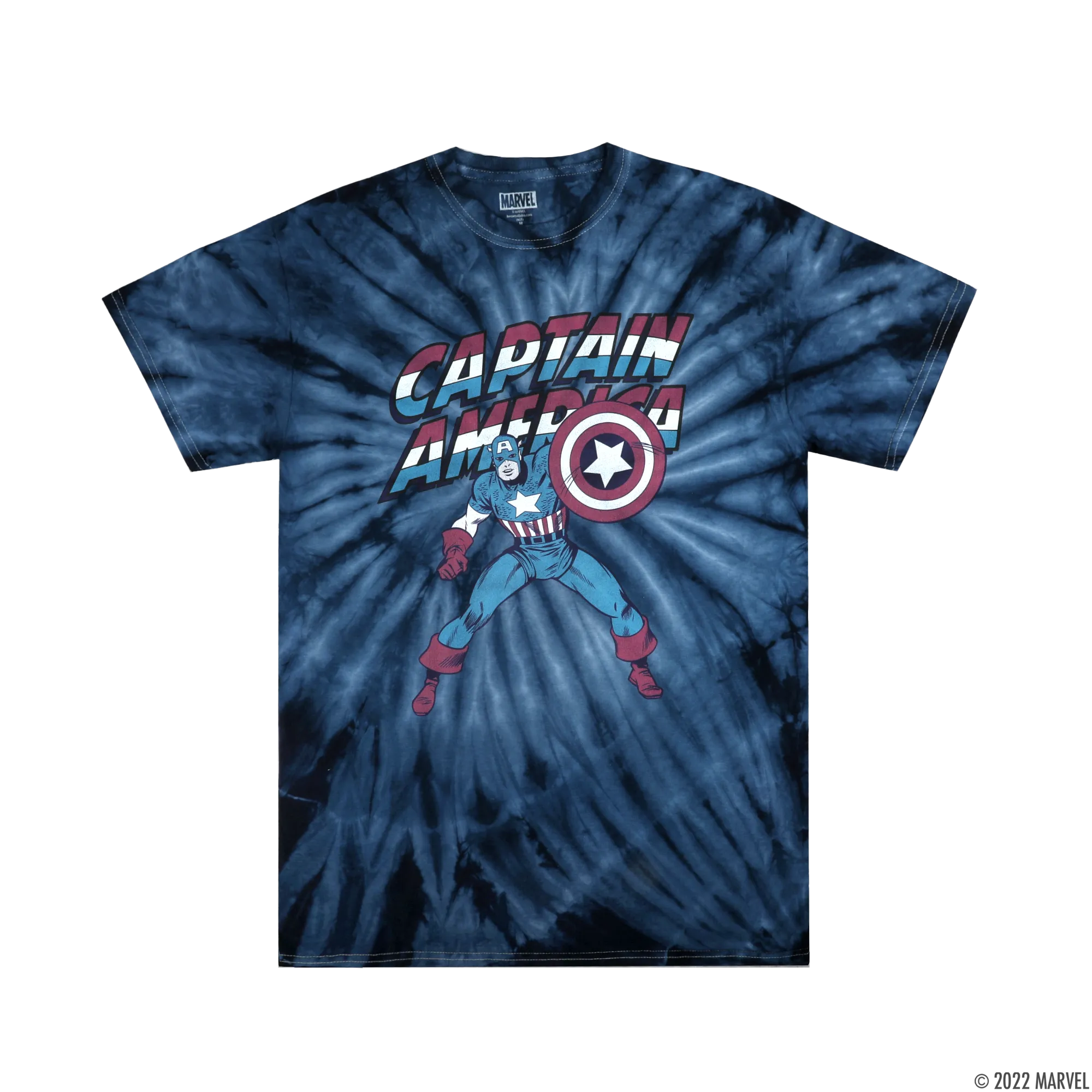 Captain America Classic Comic Navy Tie-Dye Tee