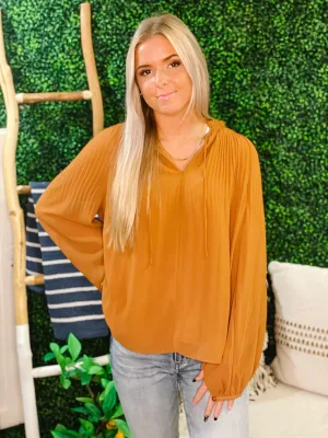 Chrisley Collar V-Neck Tie Top