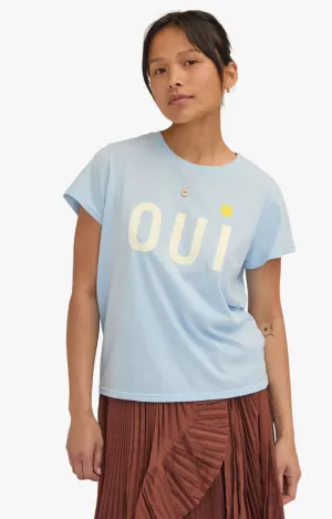 CLASSIC TEE - LIGHT BLUE W/ CREAM YELLOW OUI