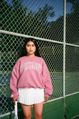 CryBaby Varsity Sweater - Dusty Rose/Grey