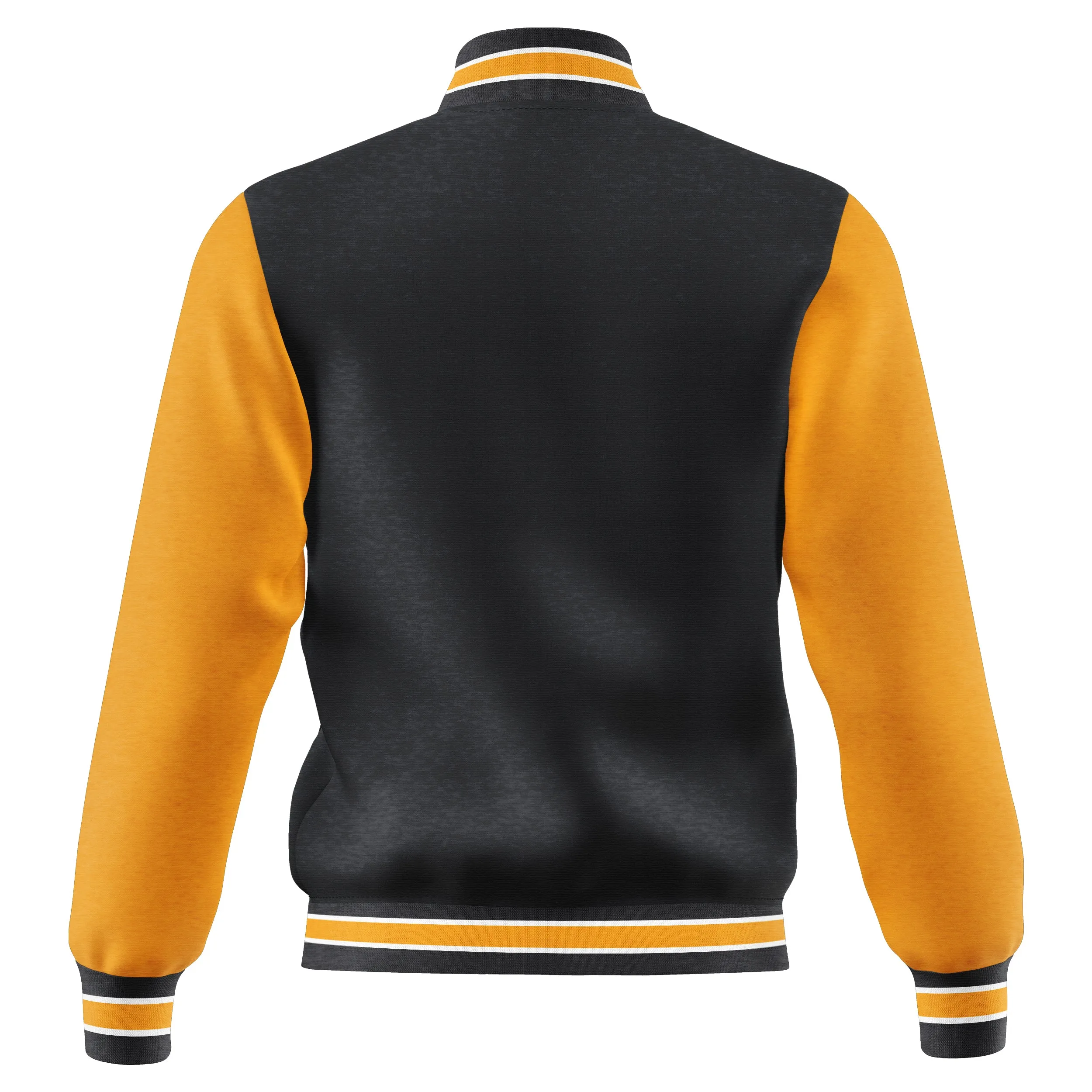 Deckra Mens Varsity Jacket Fleece Outdoor Winter Bomber Jackets Black/Gold