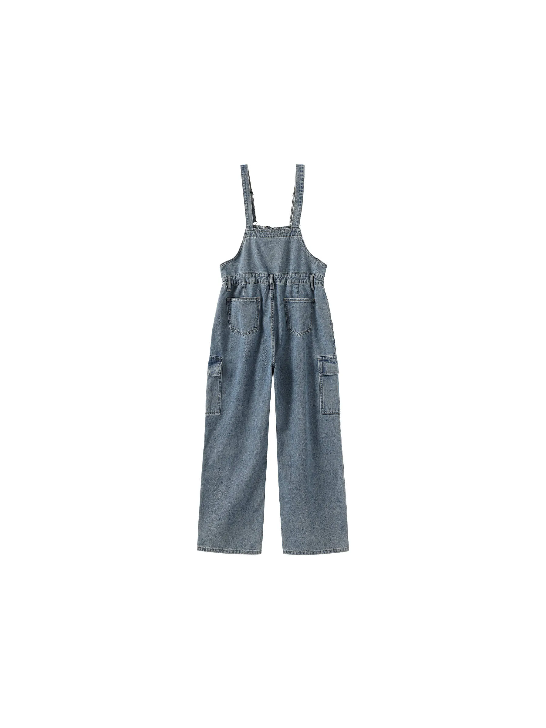 Denim Cargo Overalls