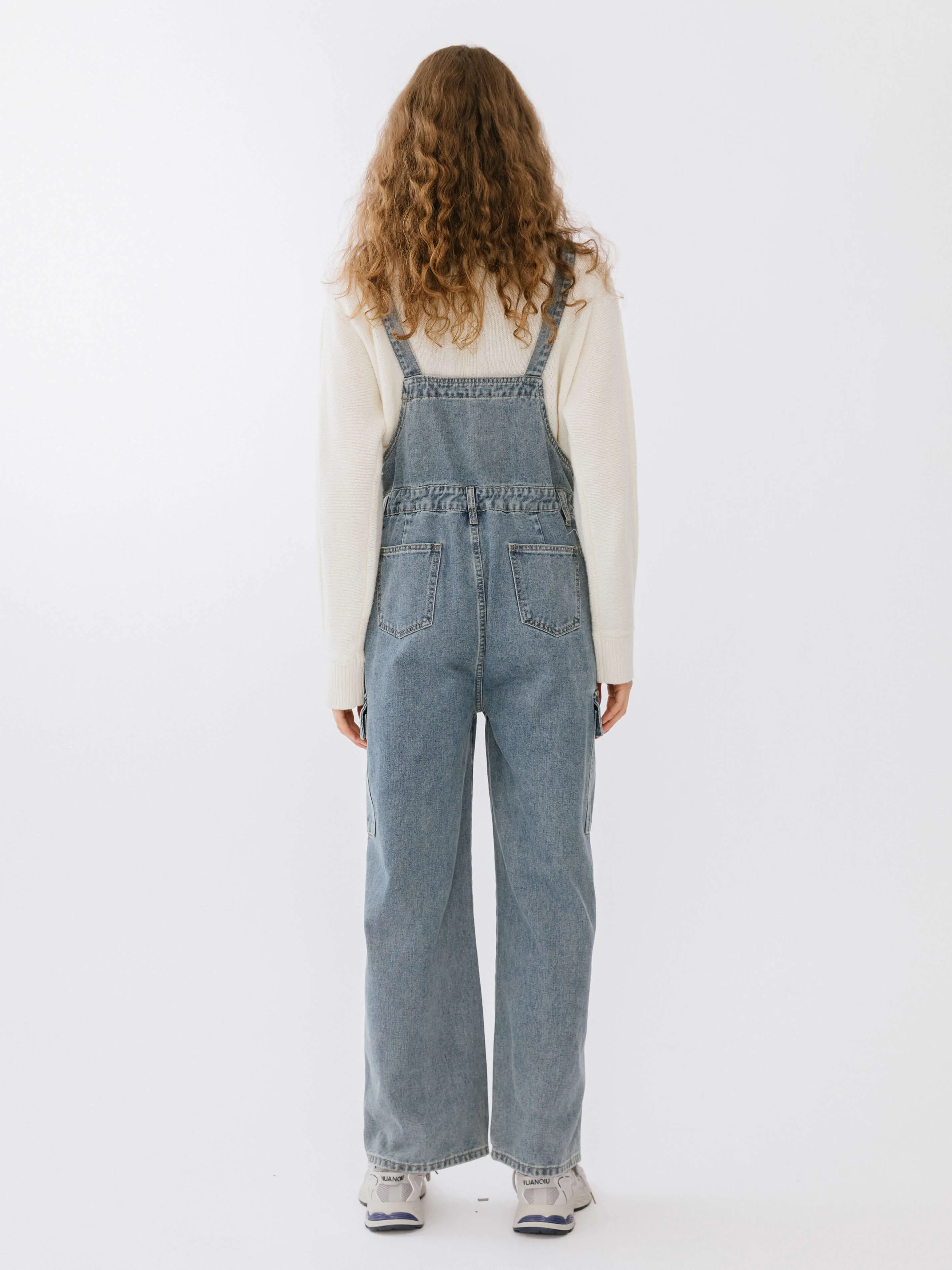 Denim Cargo Overalls