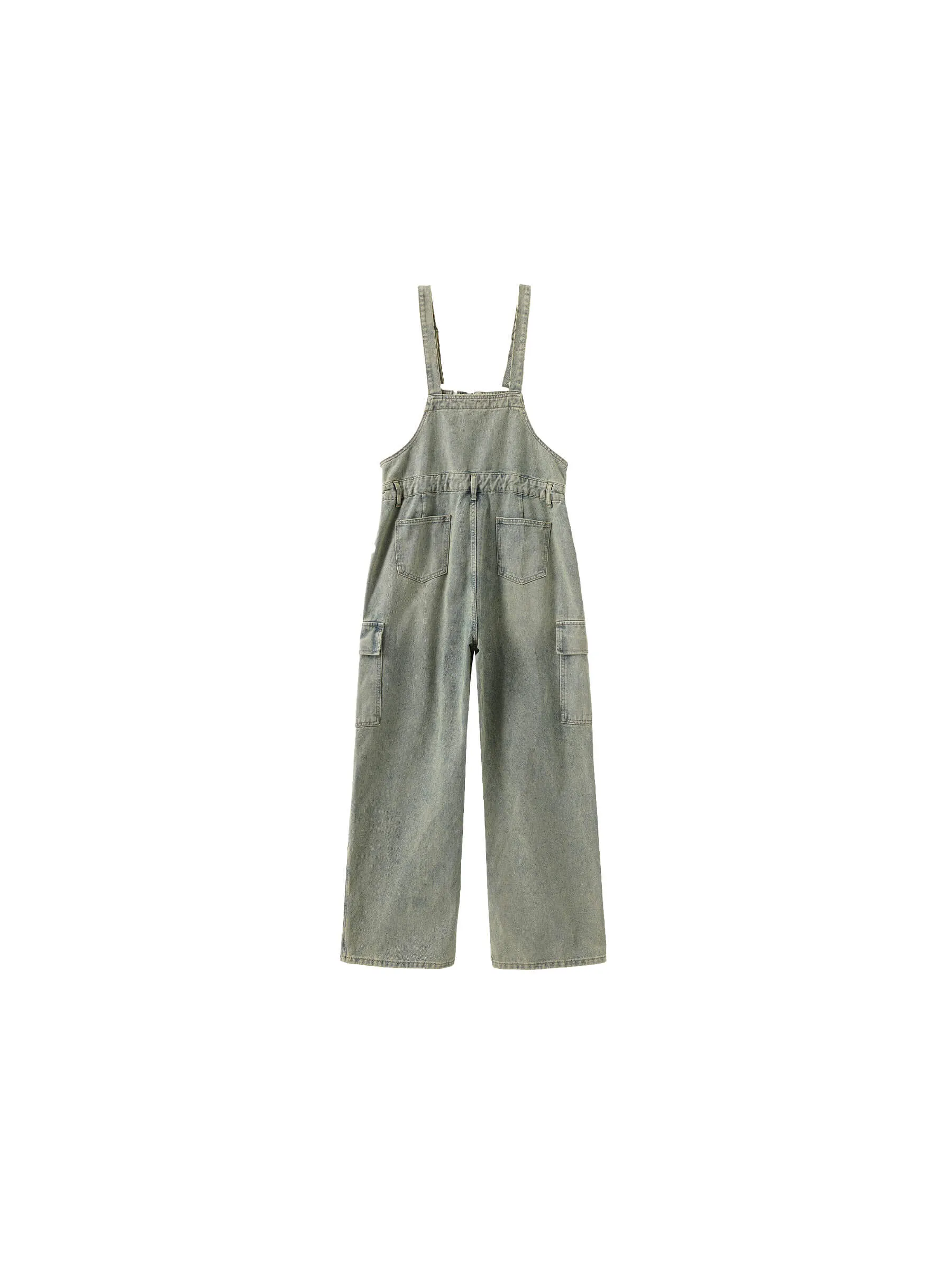 Denim Cargo Overalls