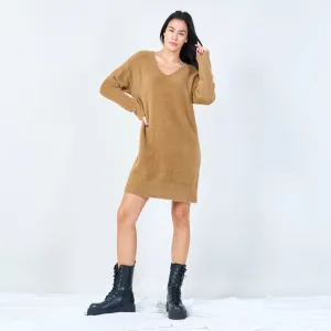 Fluffy v-neck sweater wholesale