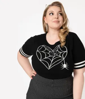 Hell Bunny Plus Size Black Charlotte Spiderweb Sweater