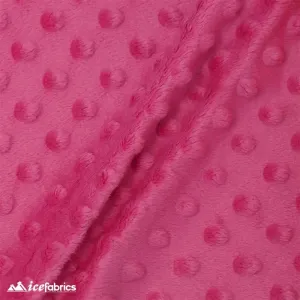 Hot Pink Minky Dot Fabric