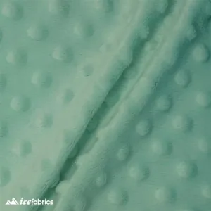 Icy Mint Dimple Polka Dot Minky Fabric / Ultra Soft /