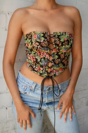 Isies Floral Corset Top (Dark)