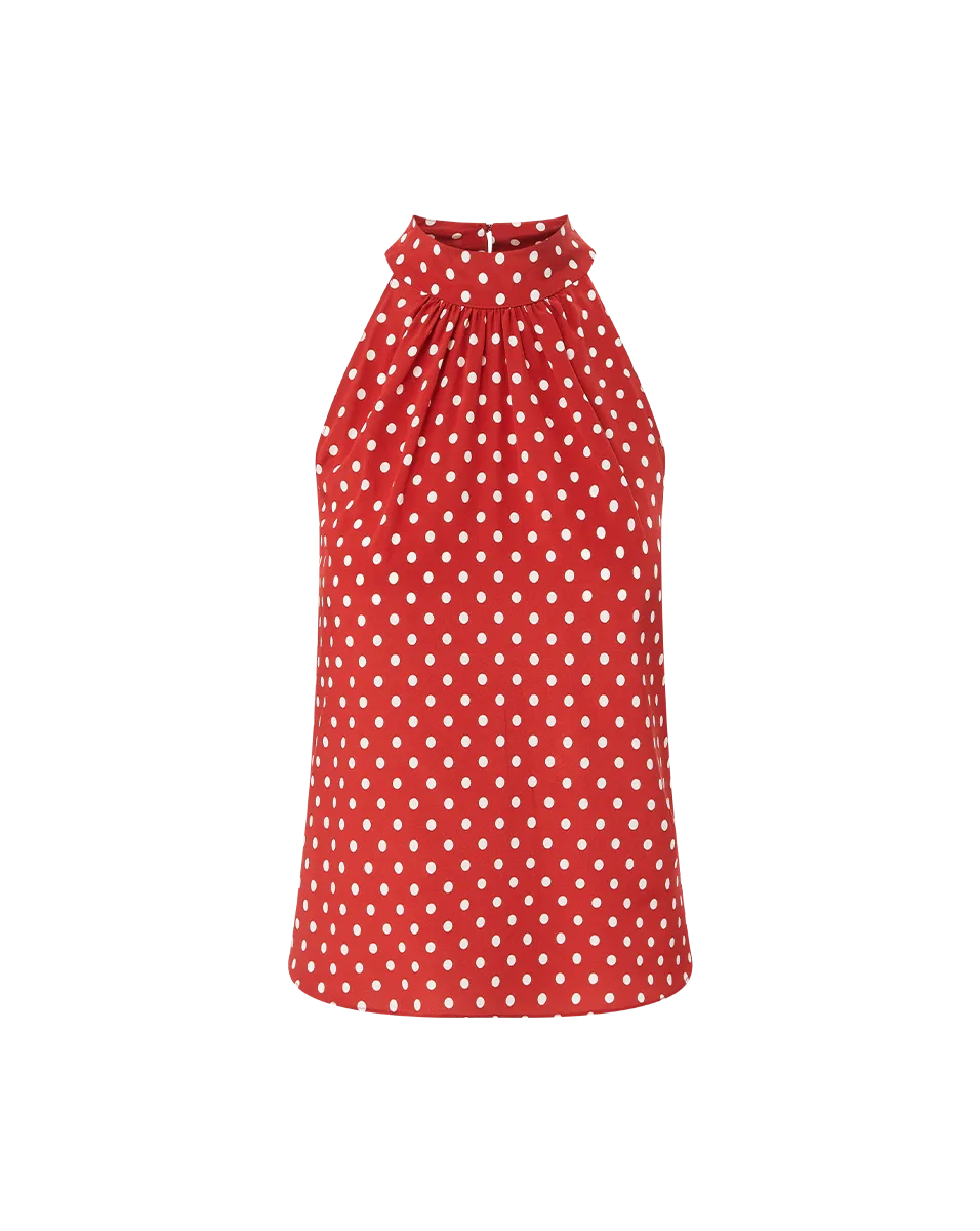 Kovi Polka-Dot Halter Top