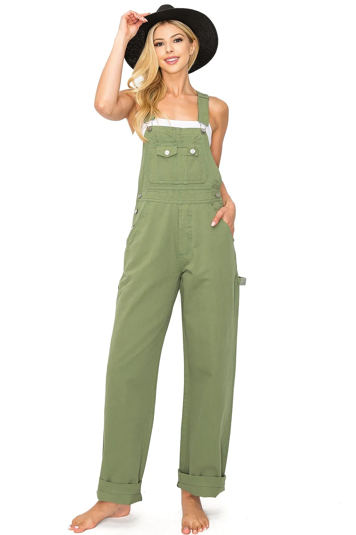 Lana Roux 90s Retro Chino Twill Overalls