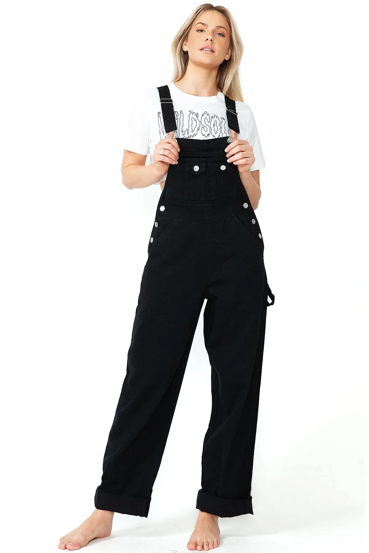 Lana Roux 90s Retro Chino Twill Overalls