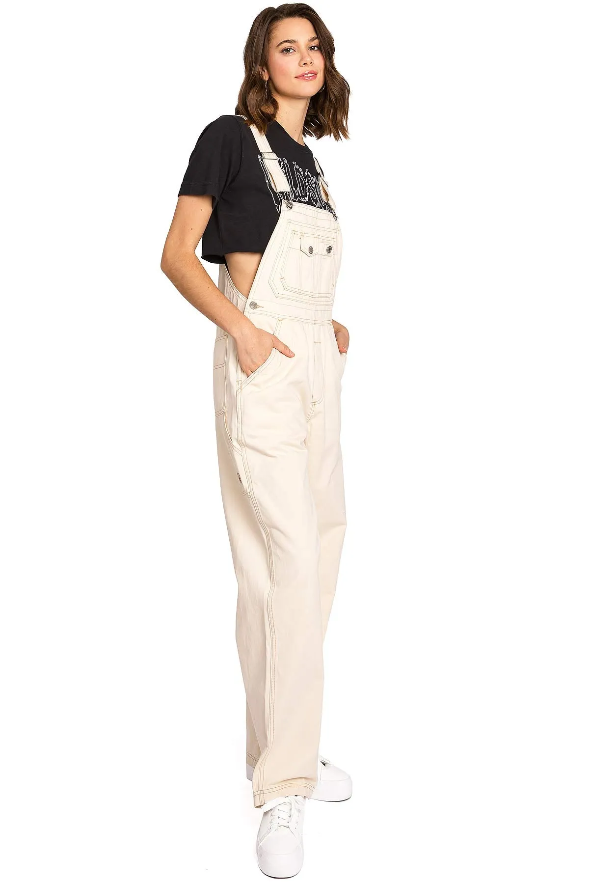 Lana Roux 90s Retro Chino Twill Overalls