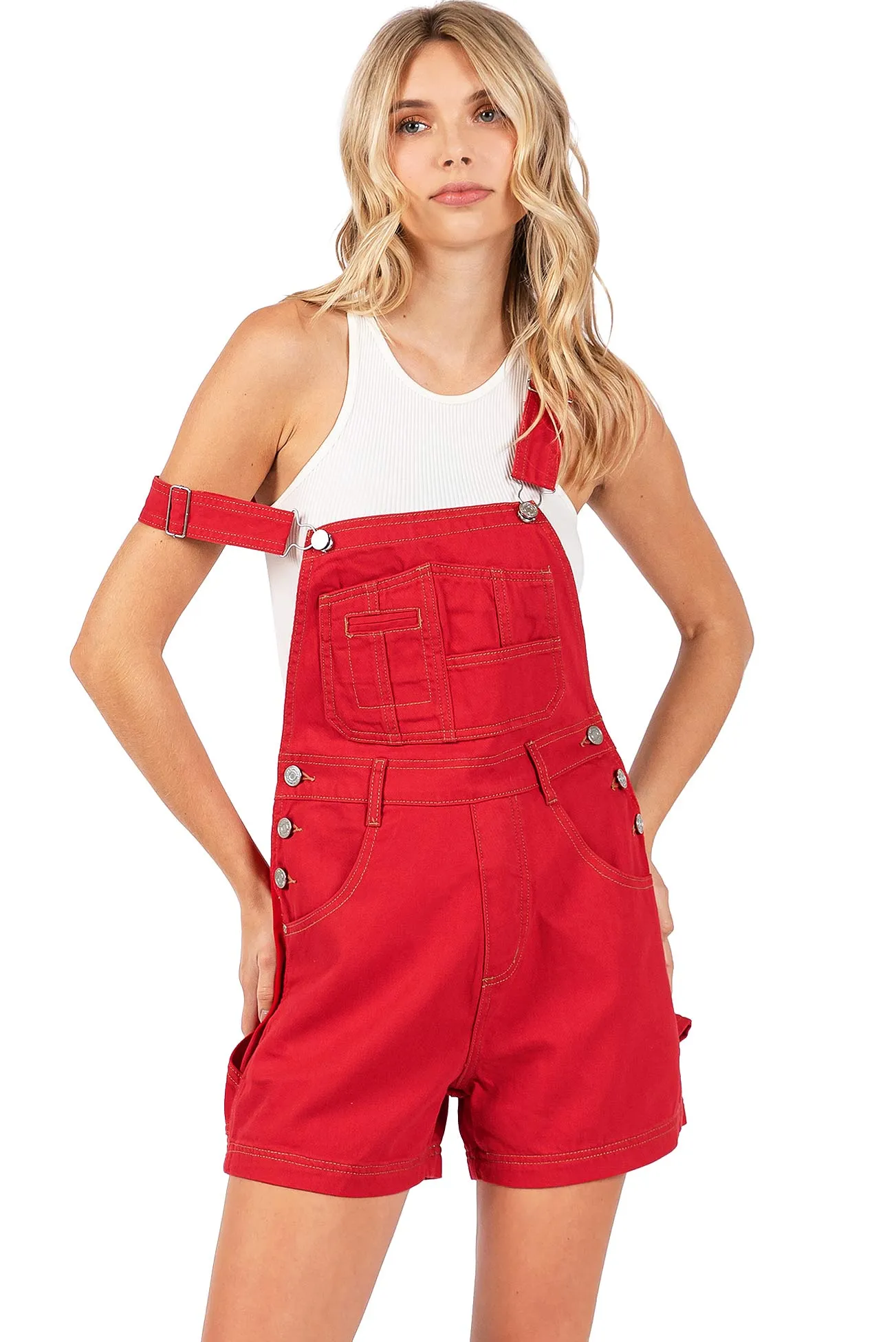 Lana Roux 90s Retro Dungaree Utility Denim Twill Overalls