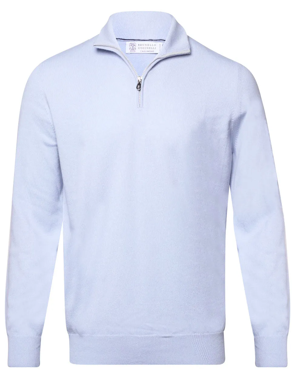 Light Blue Cashmere Quarter Zip