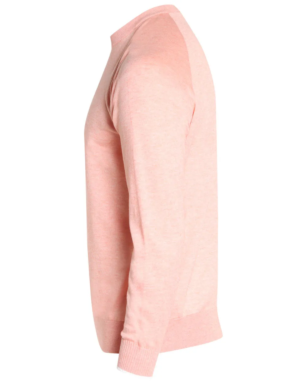 Light Orange Cotton Blend Crewneck Sweatshirt