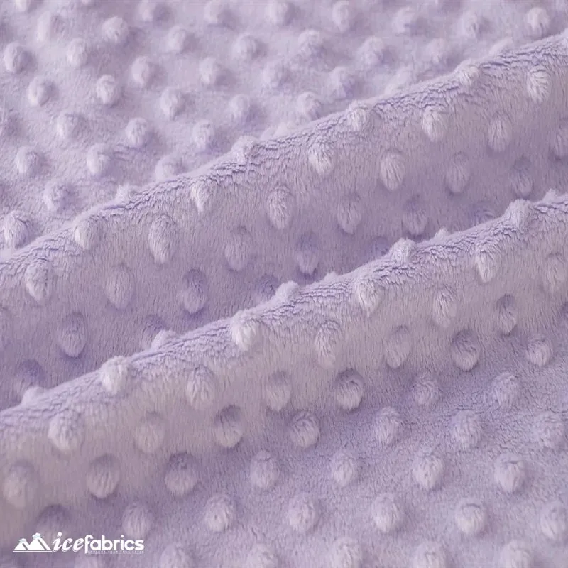 Lilac Dimple Polka Dot Minky Fabric / Ultra Soft /