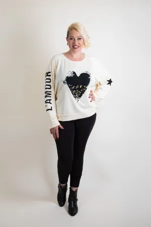 Love Lily - MC110 Armour Heart with Gold Print Sweat