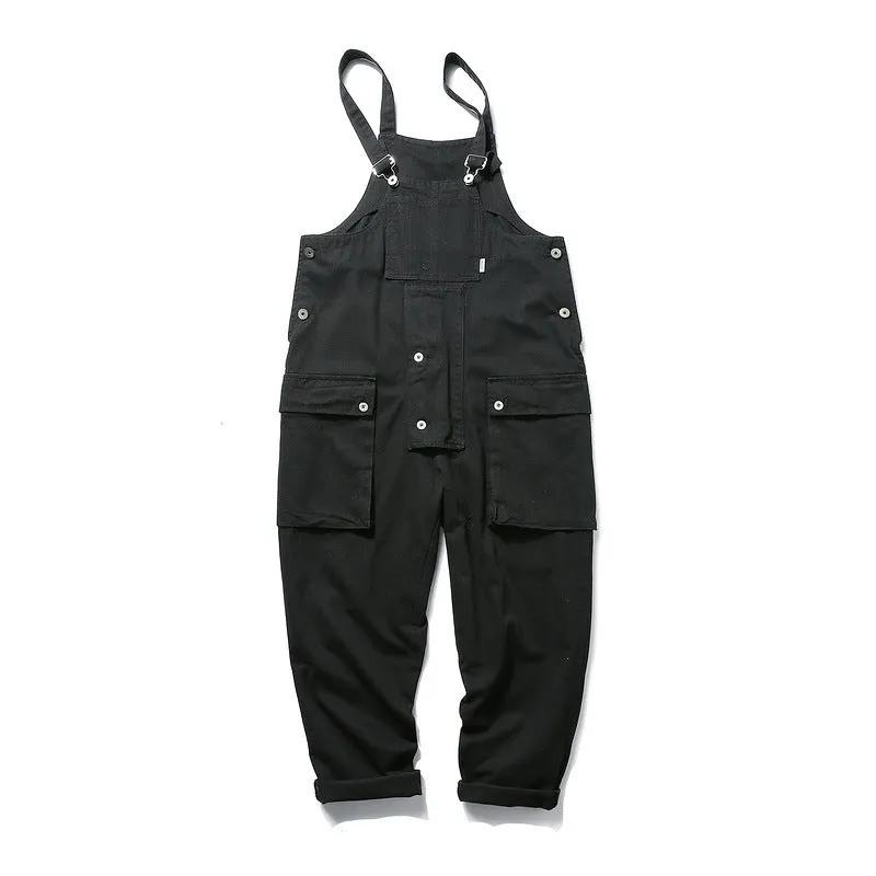 Man Fall Outfits Cargo Pants Overalls Men and Women Teenagers Retro Wide Leg Straight Suspender Worker Pants