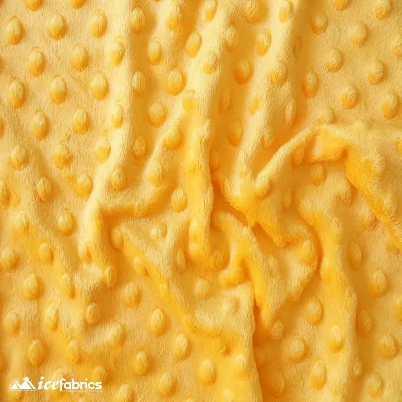 Mango Dimple Polka Dot Minky Fabric / Ultra Soft /