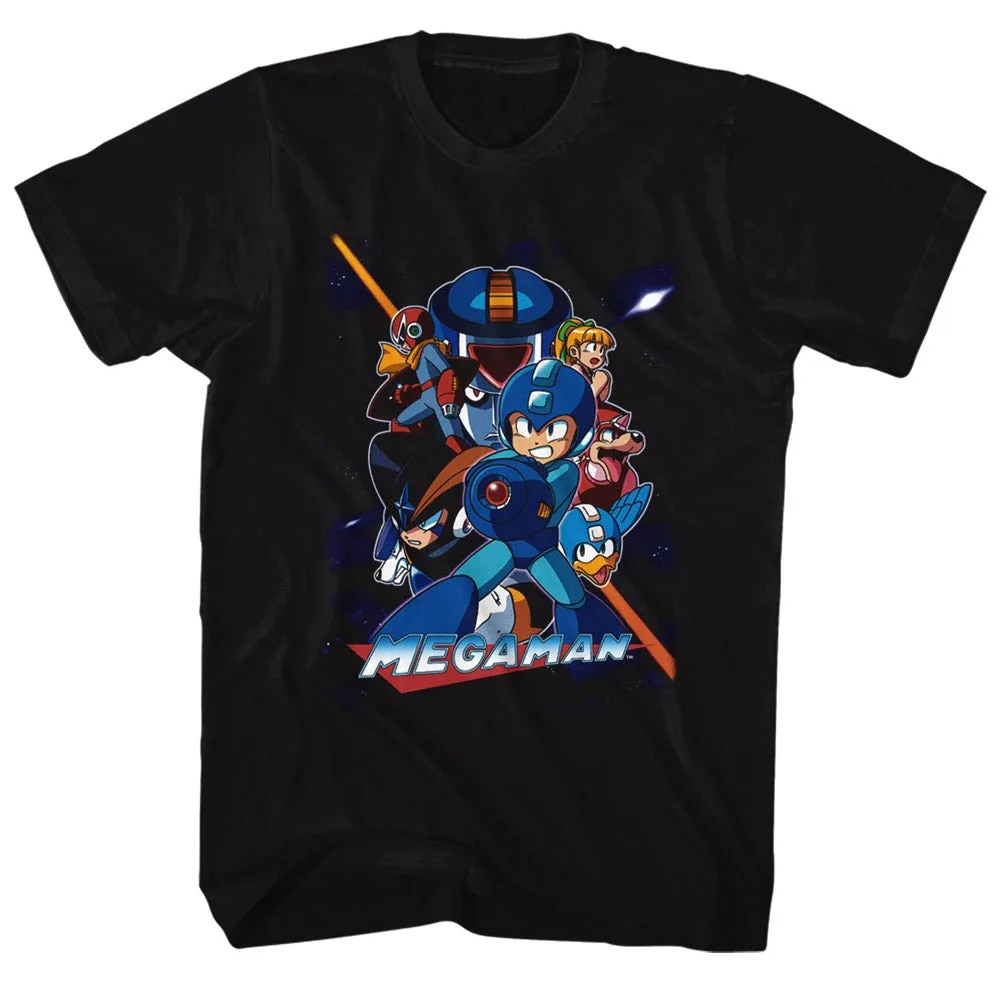 Mega Man Collage Orange Beam Men's T-Shirt