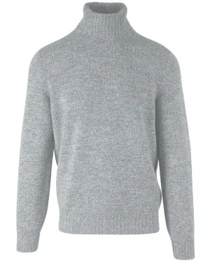 Melange Light Grey Cashmere Turtleneck