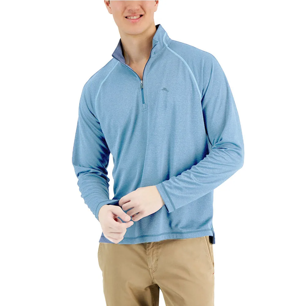 Men's 1/2-Zip Performance Sweaters,Light Blue