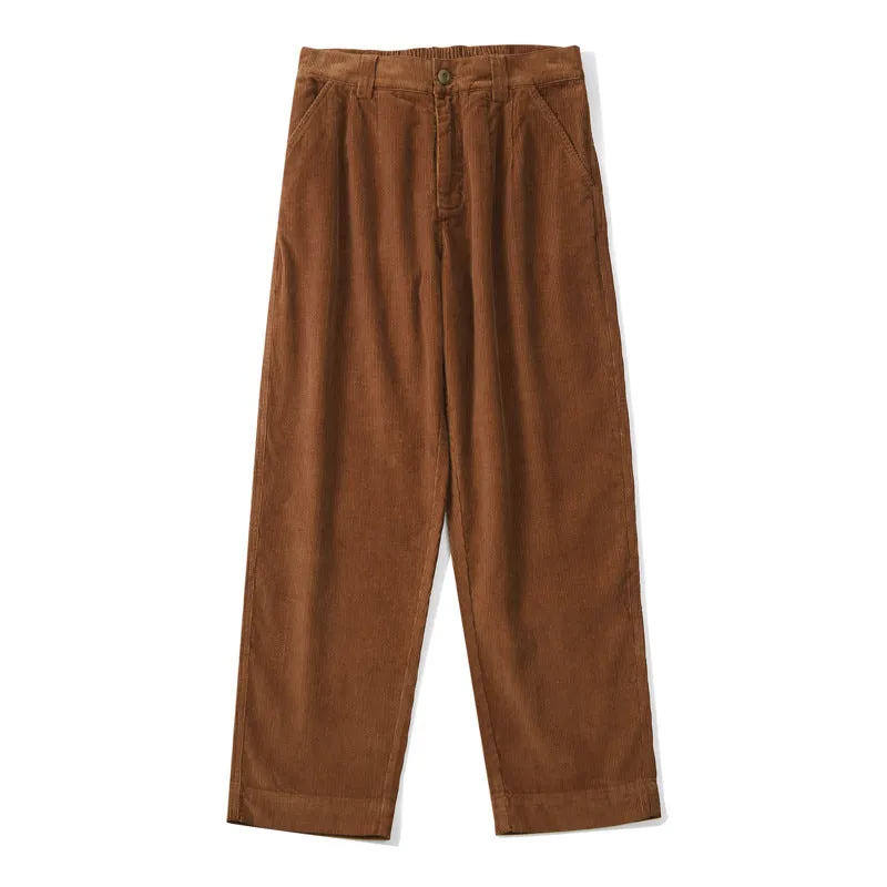 Mens Corduroy Pants Loose Straight Wide-Leg Pants Cotton Japanese-Style Retro Casual Pants Overalls