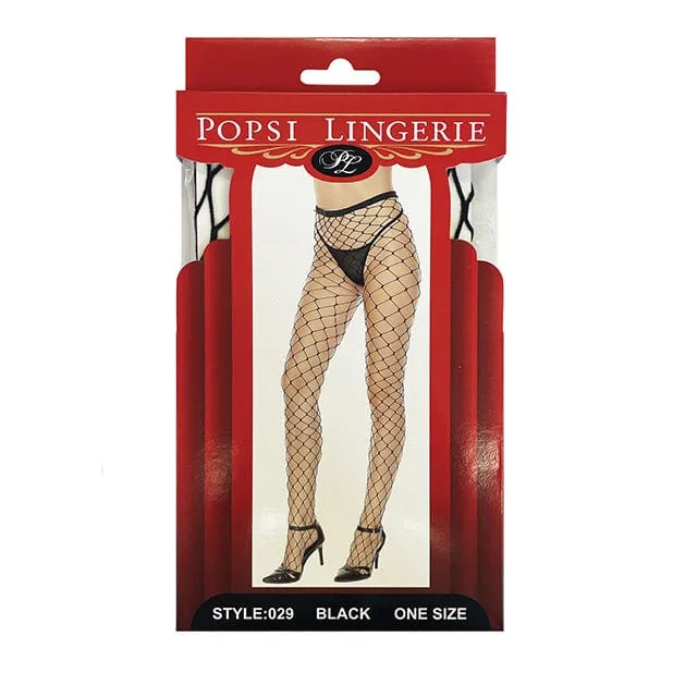 Popsi Lingerie - Fence Net Pantyhose O/S (Black)