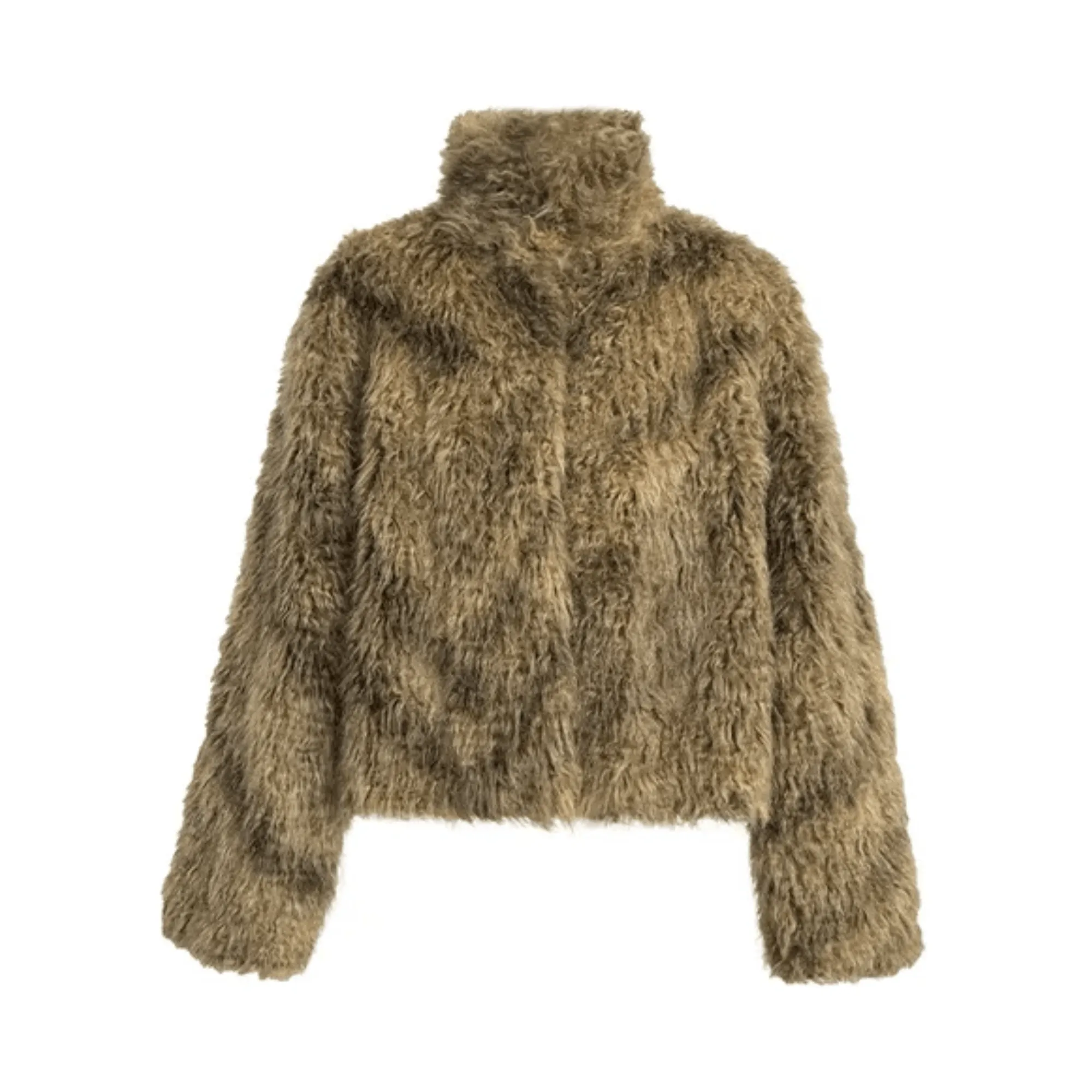 Pre Order:  Hidden Buttons Faux Fur Jacket