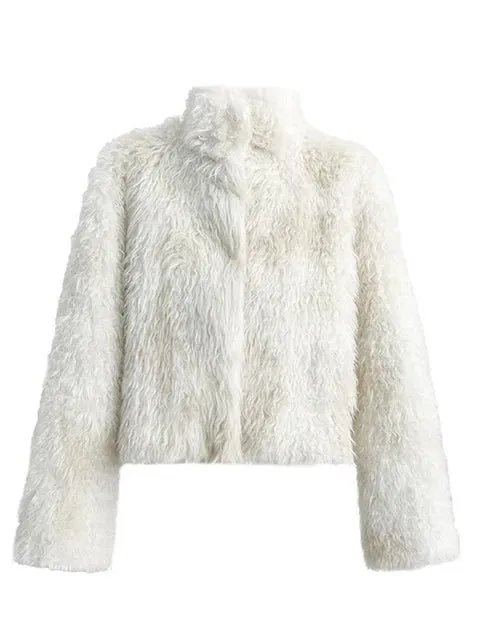 Pre Order:  Hidden Buttons Faux Fur Jacket