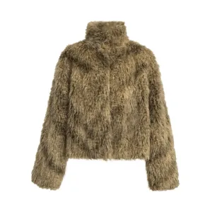 Pre Order:  Hidden Buttons Faux Fur Jacket