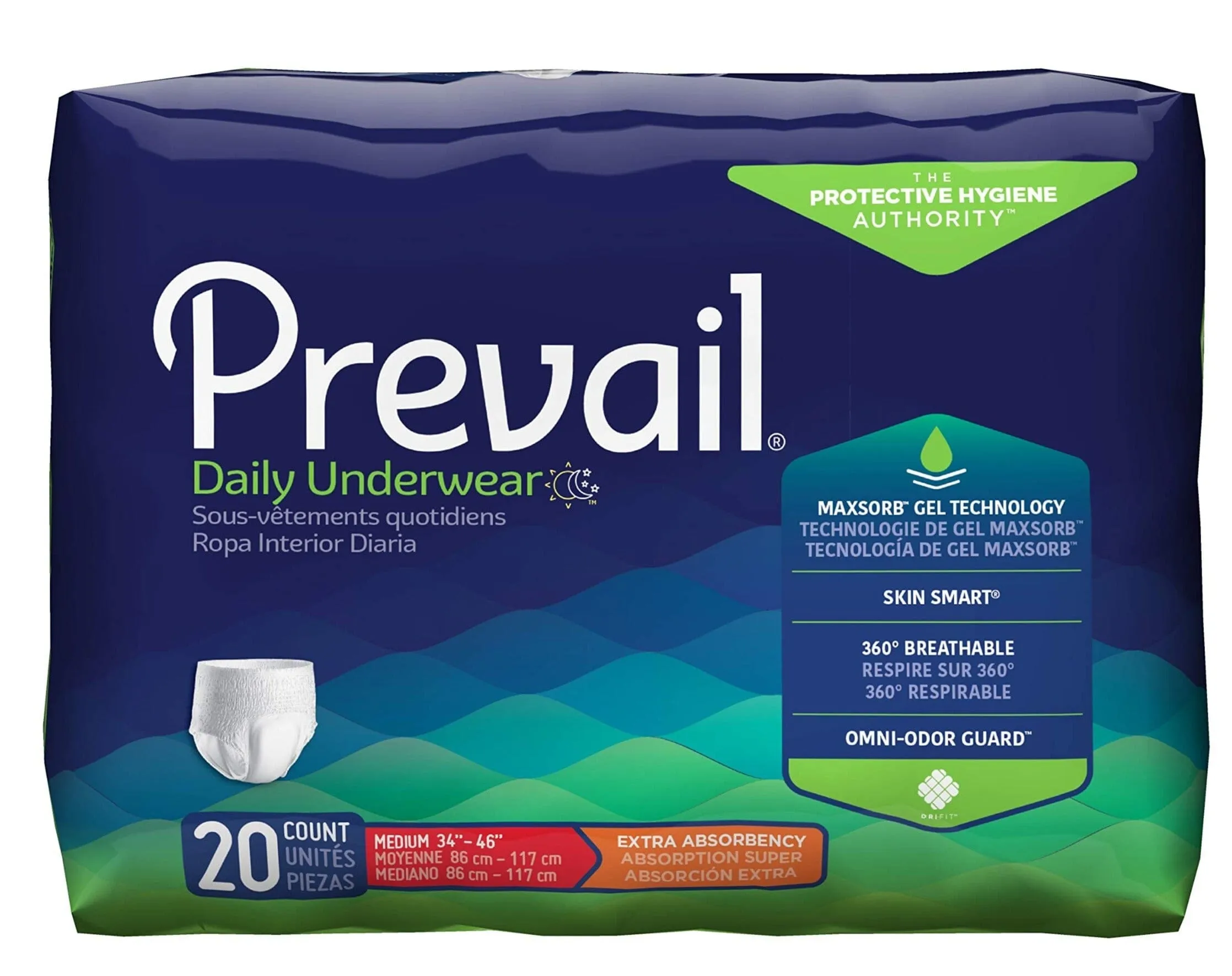 Prevail Adult Daily Disposable Underwear, Extra Absorbency