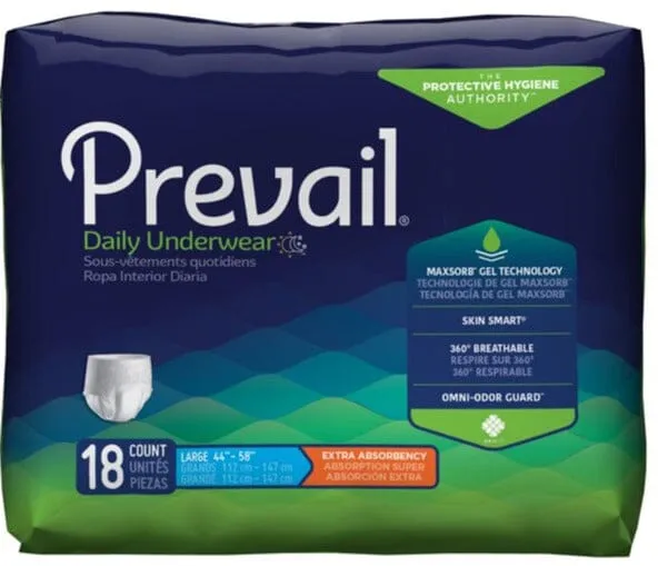 Prevail Adult Daily Disposable Underwear, Extra Absorbency