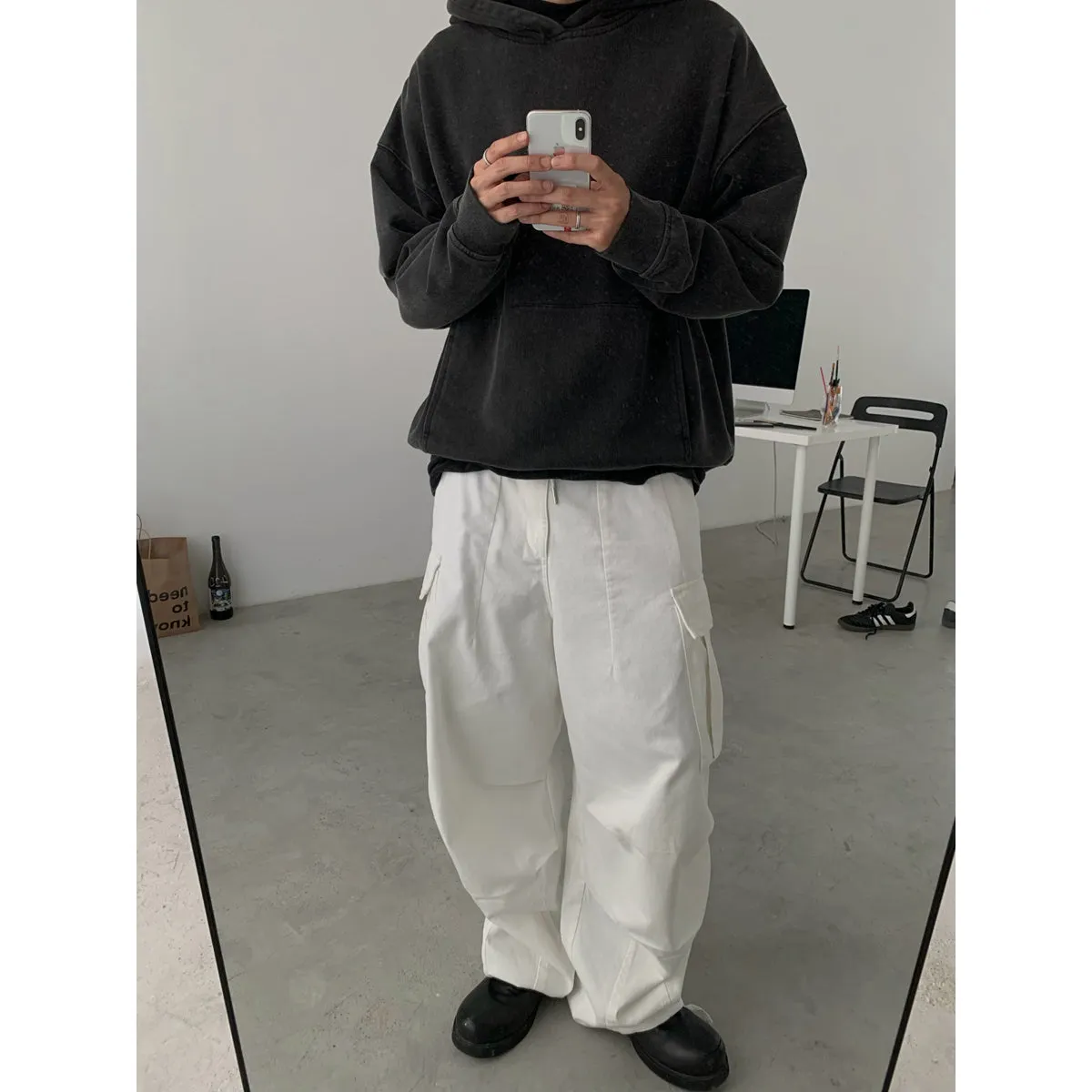 Riolio skater boy outfits American Retro Loose Overalls Men's Spring and Autumn 2024 New Japanese Casual Vibe Style Straight Long Pants